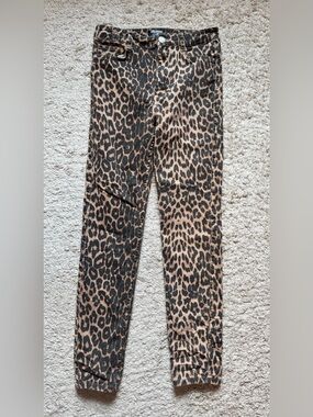 Zara Leopard Print high rise skinny jeans